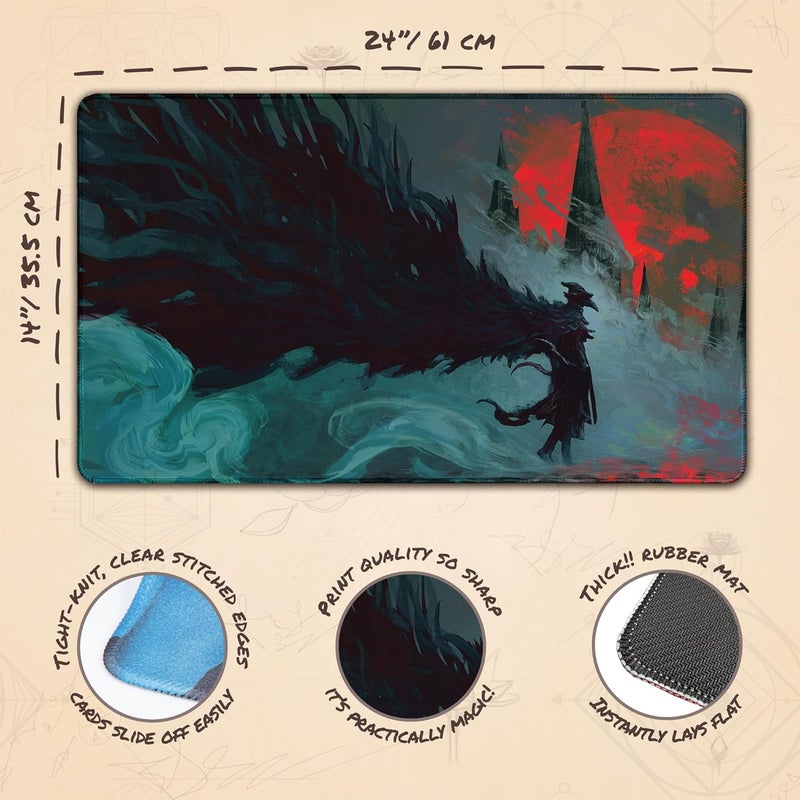 Paramint The Raven's Nightmare (Stitched) - MTG Playmat by Anato Finnstark, Bloodborne - Compatible with Magic The Gathering Playmat - Play MTG, YuGiOh, TCG - Original Play Mat Art Designs - Image 4